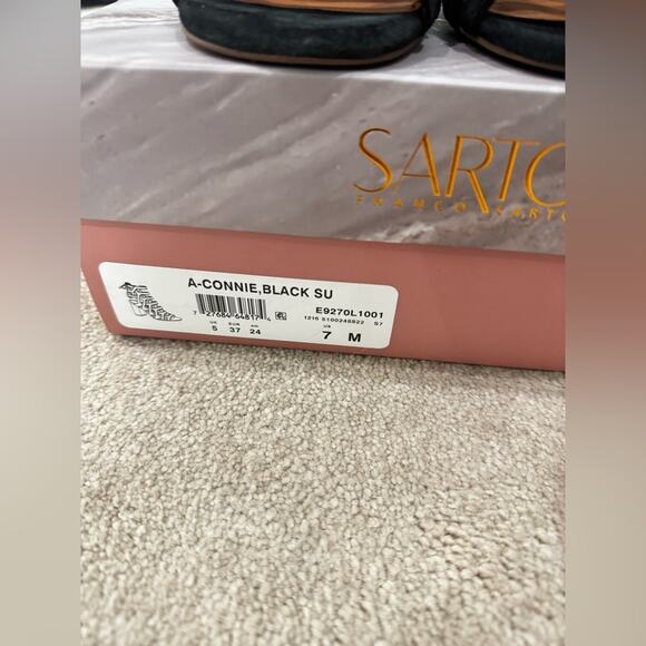 NWT Franco Sarto, Connie black gladiator block sandals, size 7M - Picture 2 of 7